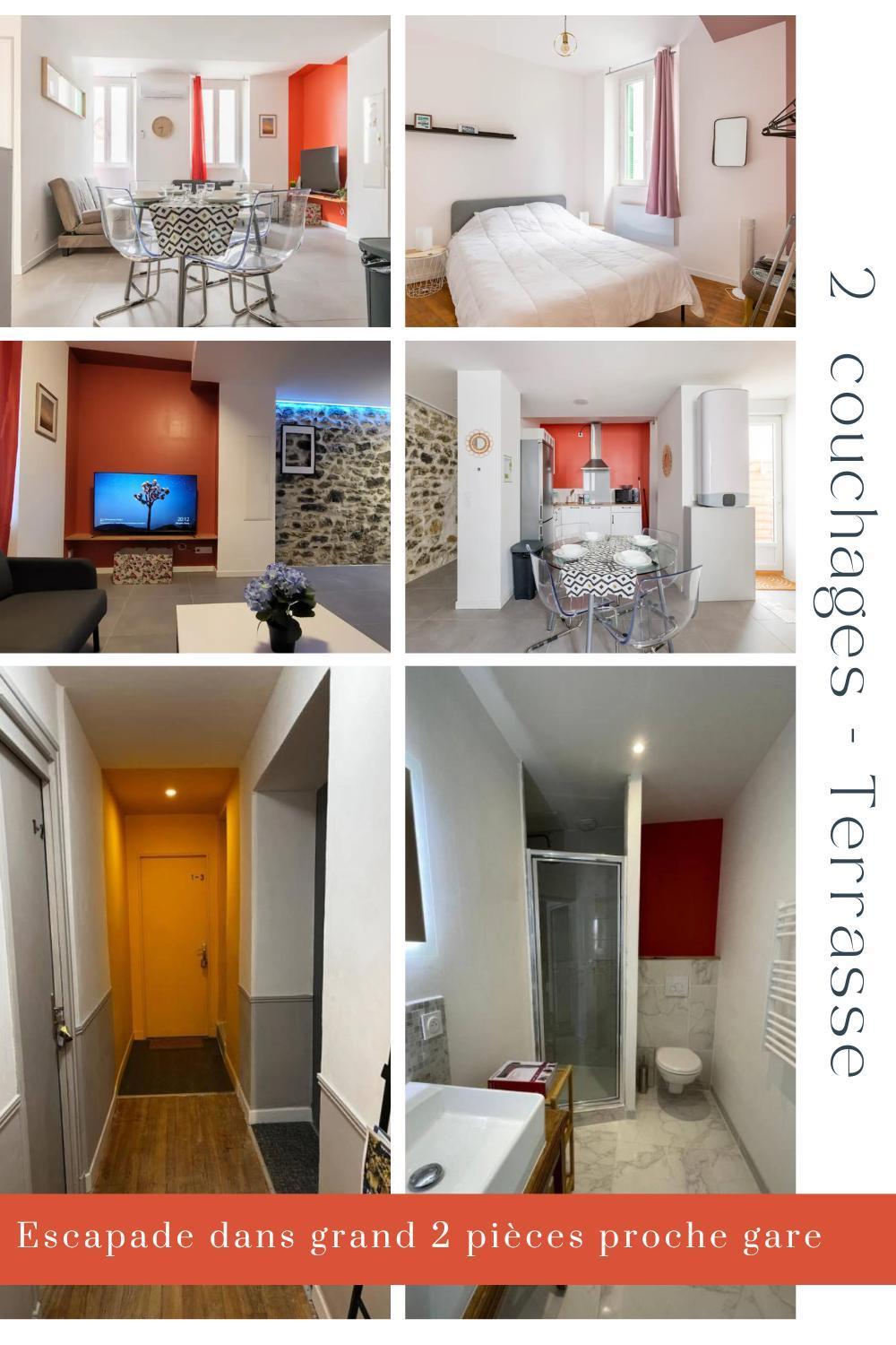 Appartement Escapade Dans Grand T2 De Charme Avec Terrasse - Proche Gare Et Centre Lourdes